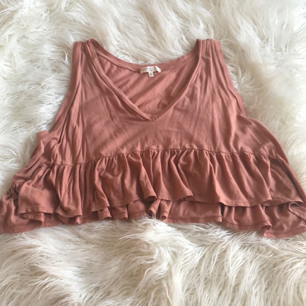 Cropped ruffle tank